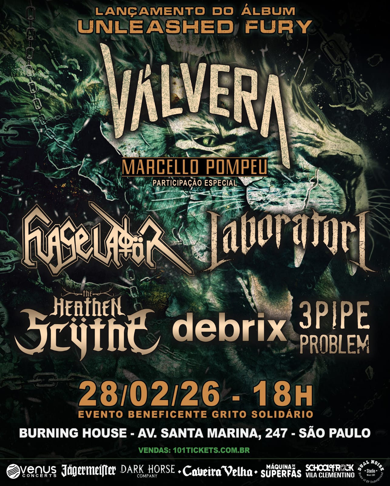 Válvera anuncia show oficial de lançamento de Unleashed Fury em São Paulo